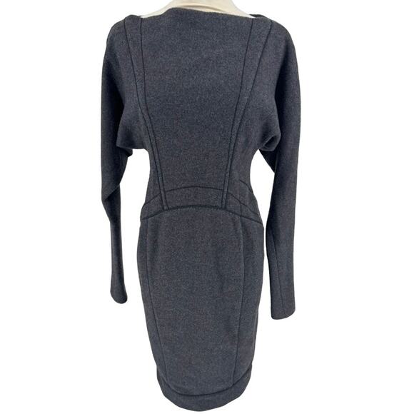 6267 Dress Italian Wool Structured Long Sleeve Fitted Small - Picture 1 of 10